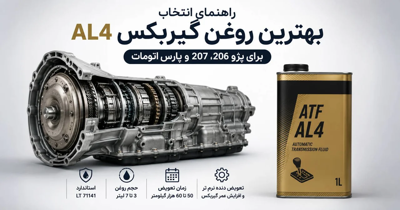 بهترین روغن گیربکس AL4 برای پژو 206، 207 و پارس اتومات | زمان تعویض و حجم روغن